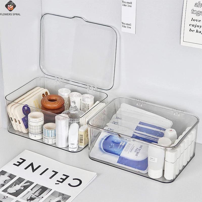 boîtes rangement transparentes modernes anti poussière imperméables papier facial pinceaux maquillage