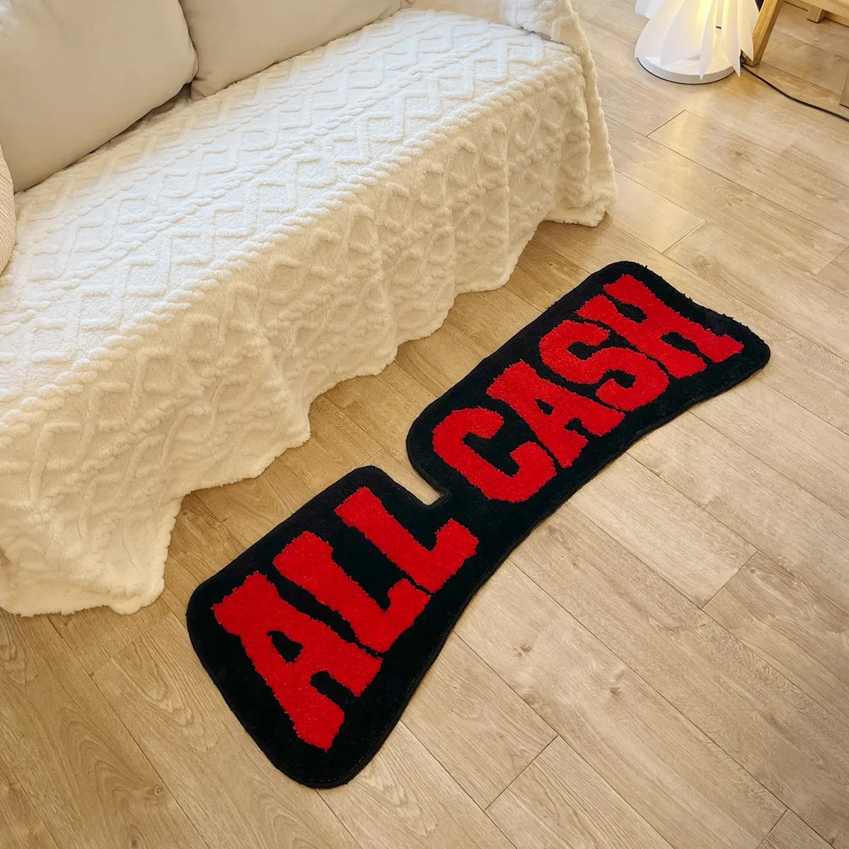 tapis acrylique antidérapant lettres relief moderne noir rouge intérieur extérieurversible lavage machine main