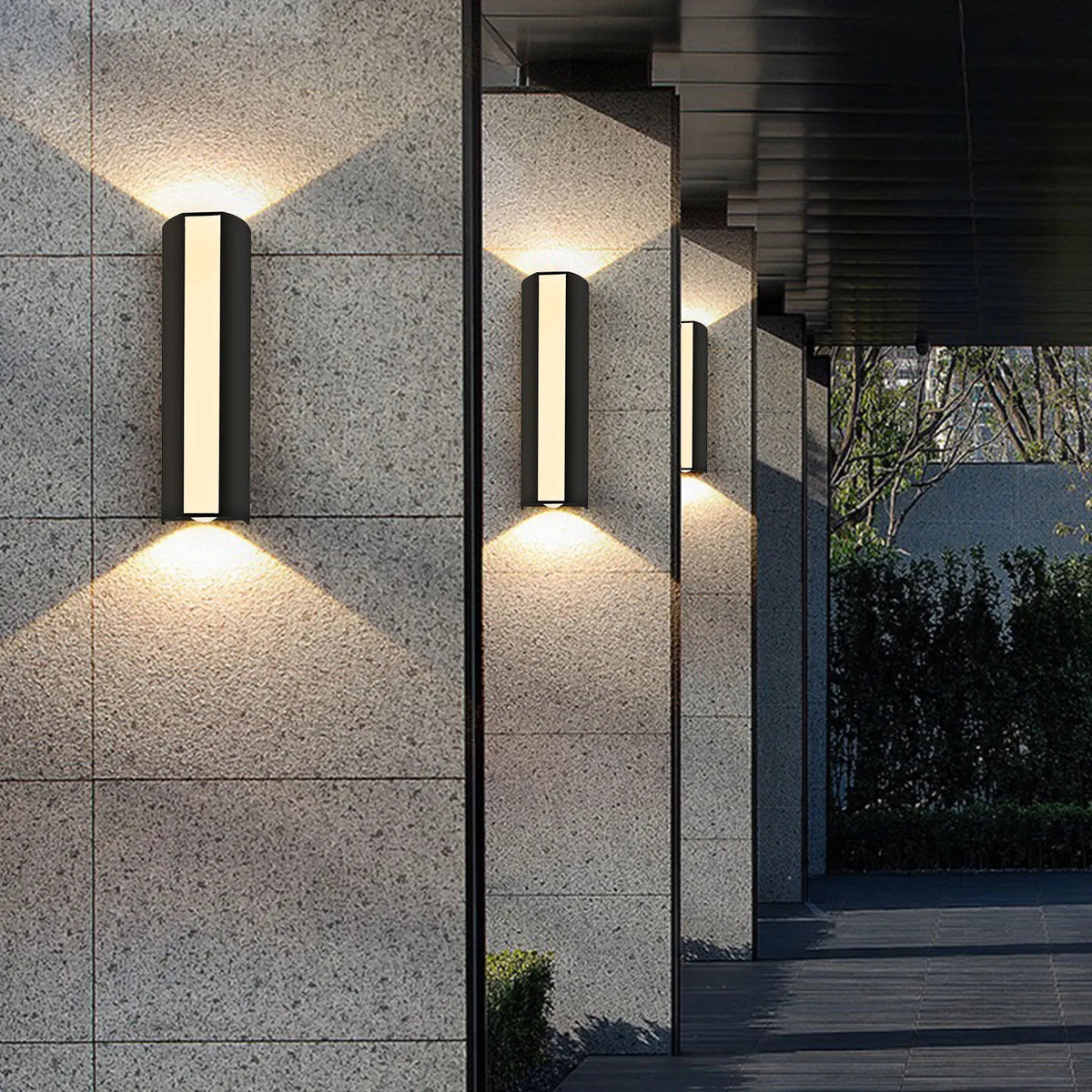 applique murale led extérieure ip66 étanche noir moderne vis flux lumineux 249 2000 lumens