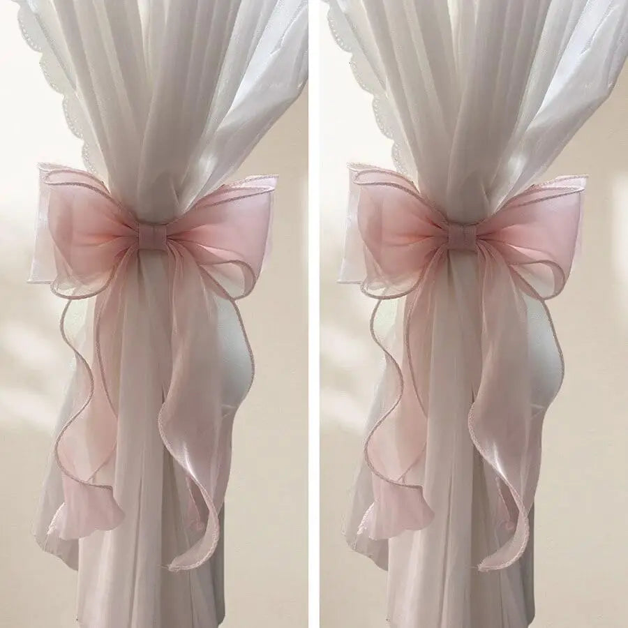 ruban fenêtre rose clair soie douce translucide classique élégant 24cm 26cm