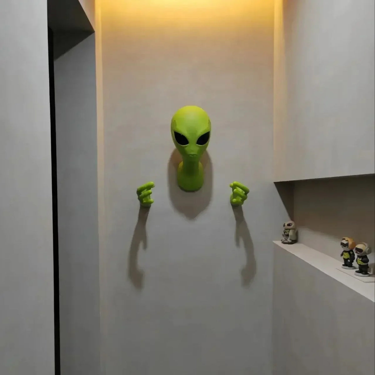 décoration murale extraterrestre vert 3d créative mains yeux noirs pvc