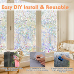 film décoratif fenêtre multicolore mosaïque triangles adhésif anti uv résistant chaleur isolation thermique moderne