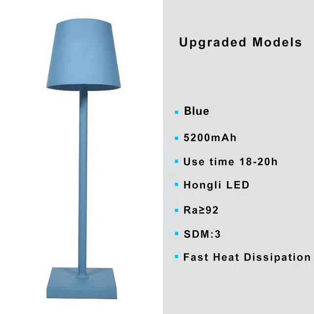 lampe table led rechargeable gris doré rose bleu noir touch control moderne minimaliste