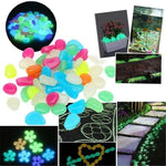 pierres décoratives luminescentes modernes multicolores vert bleu jaune opaques jardin