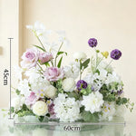 décoration florale artificielle bouquet mixte classique extérieur intérieur blanc vert rose
