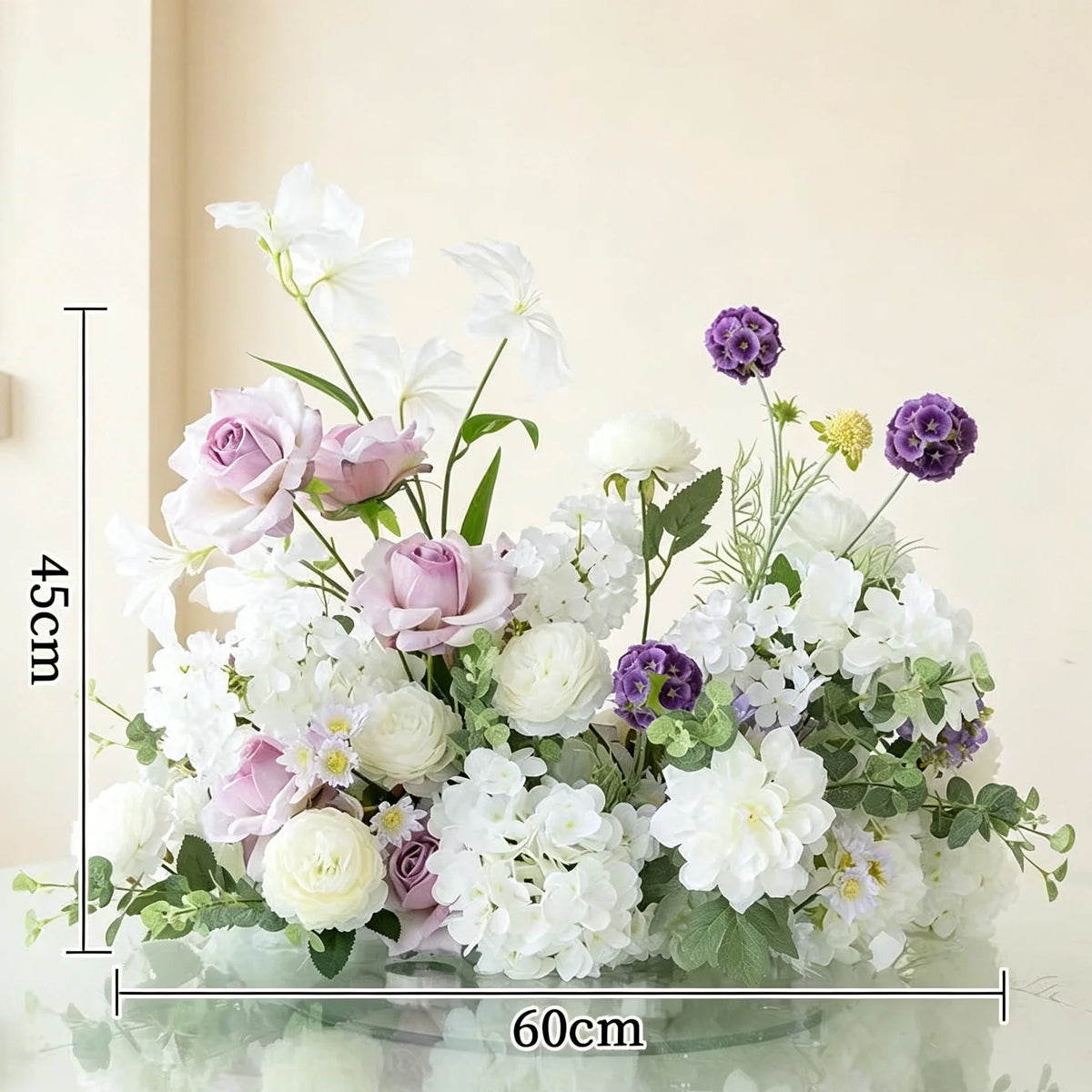 décoration florale artificielle bouquet mixte classique extérieur intérieur blanc vert rose