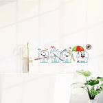 autocollant mural cartoon dents brosse dents cœurs interdit virus enfantin
