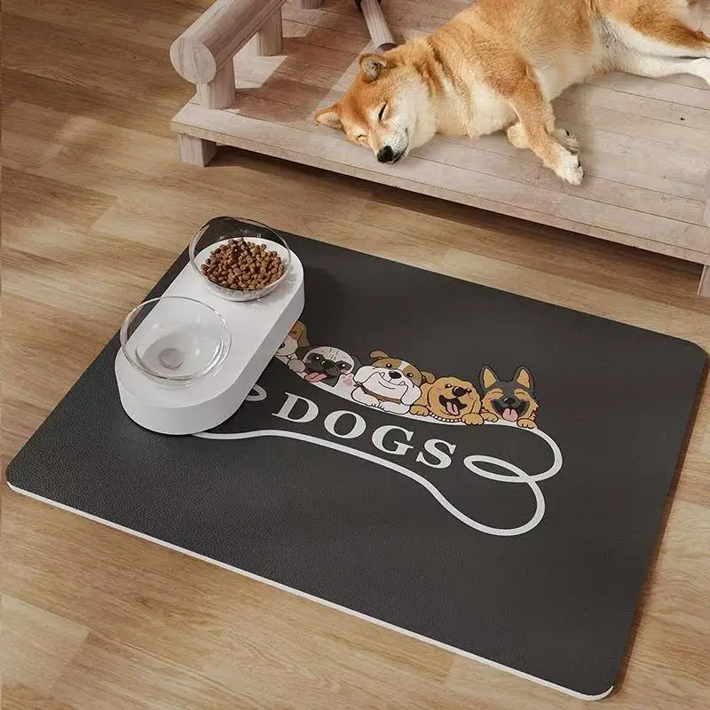 tapis anti dérapant absorbant chiens motif dessins animés moderne gris bol