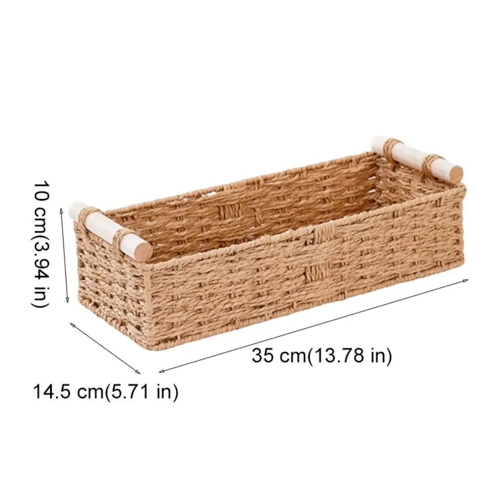 panier tressé rustique réutilisable fleurs artificielles vases diffuseurs parfum papier toilette serviettes bouteilles télécommandes