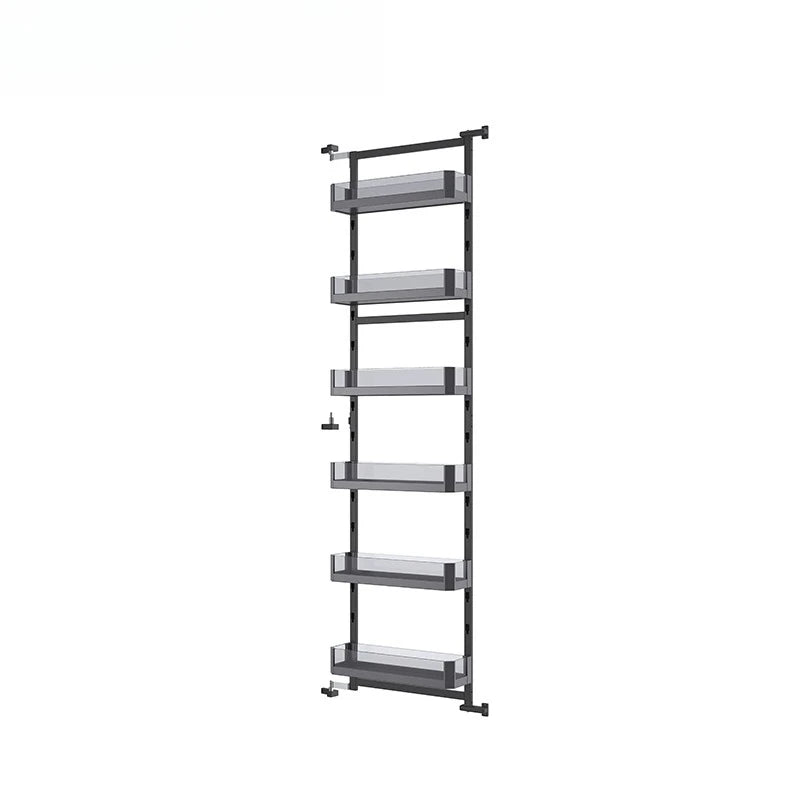 étagère murale moderne gris multi couches paniers porte ouvrant rangement vis fixationsangement cuisine