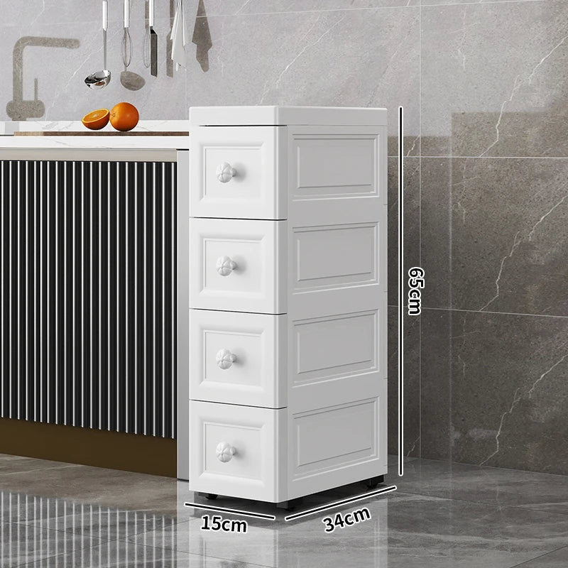 rangements mural blanc gris moderne minimaliste meuble tiroirs poignées roulettes