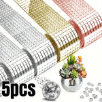 miroir mosaïque argenté doré adhésif deco fête carrés modernes opaques set