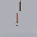 Lampes suspendues bois minimaliste modernes chambre salon éclairage LED marron foncé beigeclair