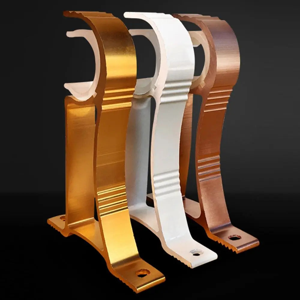 supports rideaux or blanc cuivre lisses modernes plaque fixation
