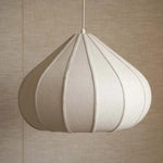 lampe suspendue tissu beige rayures horizontales moderne cordon interrupteur socle 90 260V 2000 82000