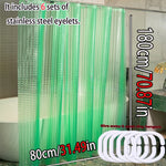 rideau douche vert translucide texture bulles moderne acier inoxydable 180cm 150cm 200cm