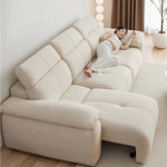 canapé lit moderne convertible beige oreillers 196x160x98cm tissu composite sponge down adjustable