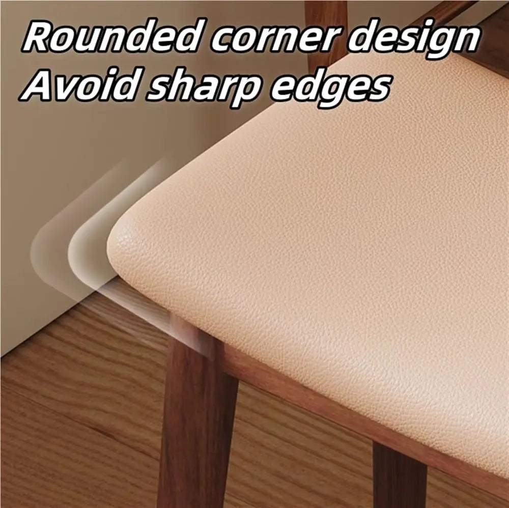 tabouret moderne simili cuir bois marron foncé beige clair maison salon maquillage piano vanité