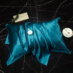 taies d'oreiller soie 100% solides élégantes quatre saisons bébés maternité bleu marine turquoise vert