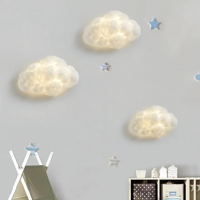 lampe nuage blanc moelleuse éclairage murale moderne enfilade enfant chambre led fixée mur