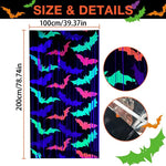 rideau guirlandes halloween chauves souris noir rose bleu vert violet opalescent