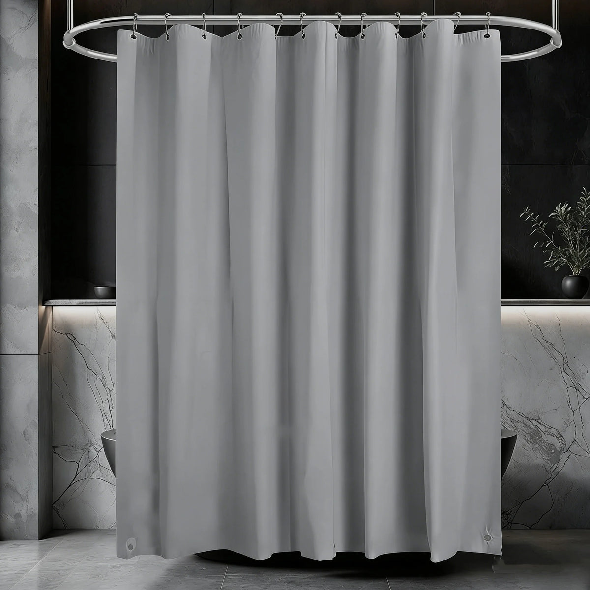 rideau douche blanc uni imperméable aimants lestés moderne respectueux environnement opaquet eva métalliques