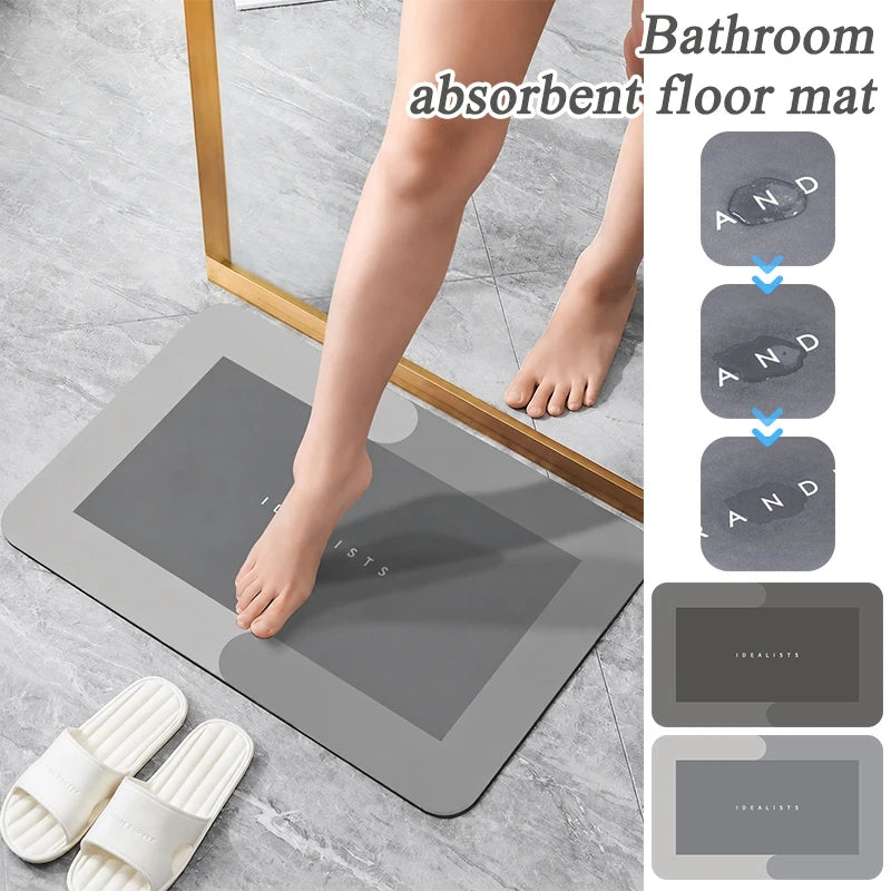 tapis bain antidérapant gris blanc moderne minimaliste pores texture antidérapant pantoufles brosse
