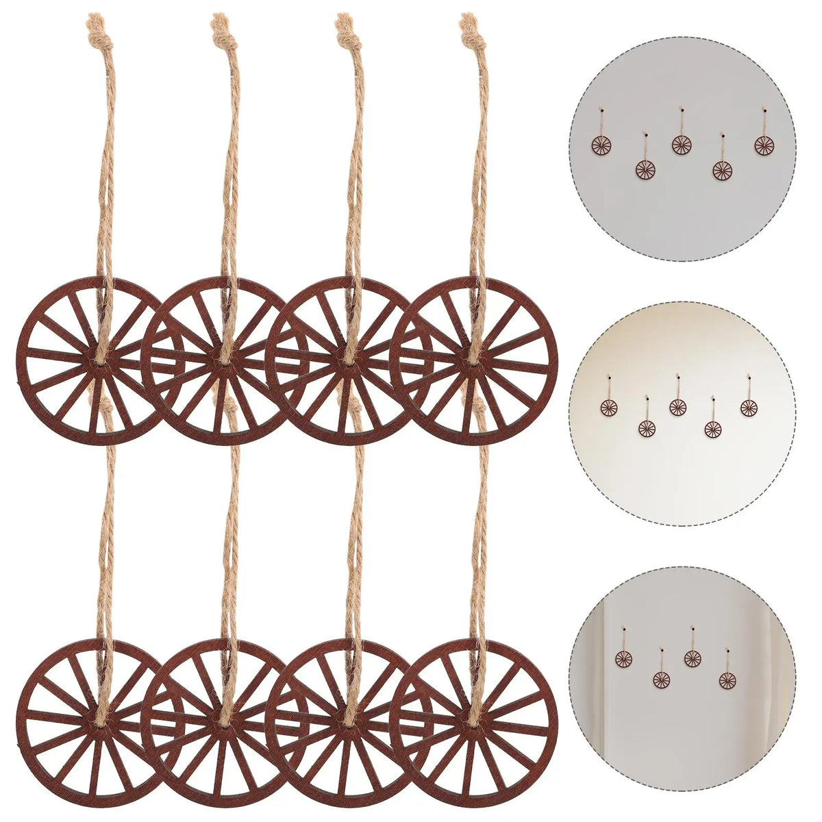 roues chariot bois vintage rustique ornements occidentaux décoration murale gravures circulaires