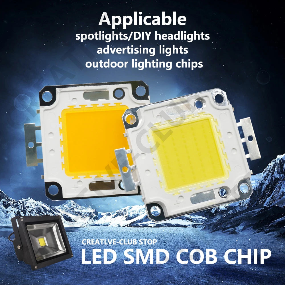 LED COB Chip carré blanc jaune 20W 30W 50W modernes spots publicitéextérieur