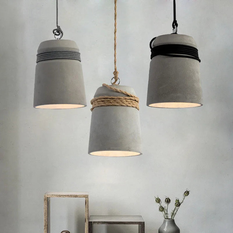 Suspension lumineuse moderne gris cordelette douille e27 industrielle chambre restaurant salon