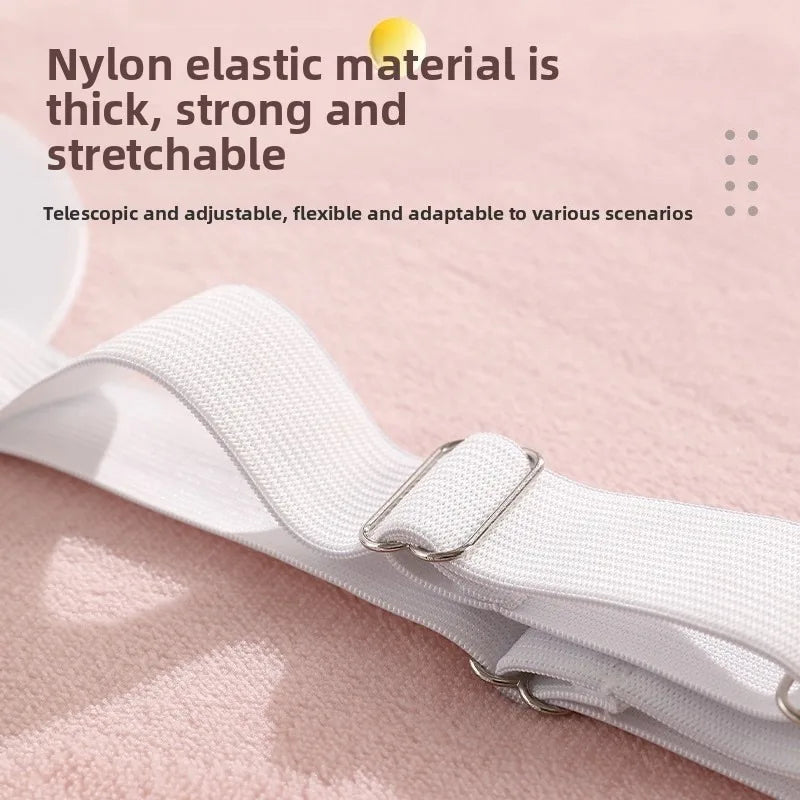 clips draps lit réglables antidérapants attaches matelas blanc gris rose pâle minimaliste utilitaire