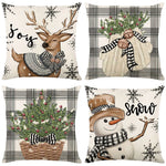 coussin carré noël arbre renne guirlande bonhomme neige décoration maison traditionnel opacité fixe