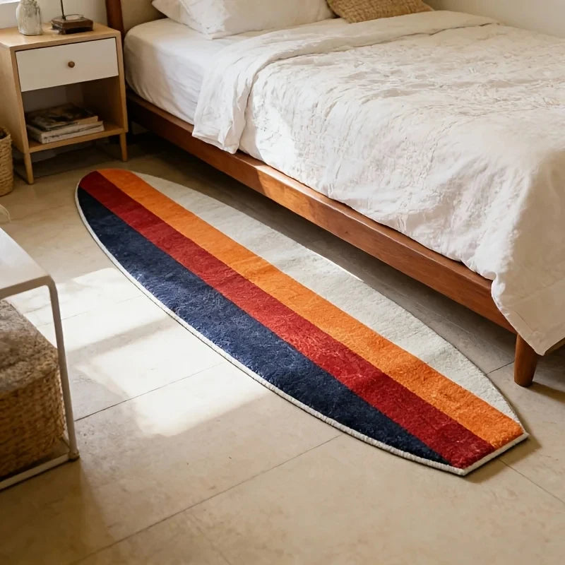 tapis multicolore rayures géométriques palmiers anti dérapant moderne maison plage pique nique