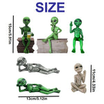 statues aliens résine vert gris yeux grands ouverts réaliste détaillé verre bière intérieur extérieur
