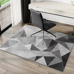 tapis moderne géométrique gris noir salon chambre rectangle polyester adhésif extérieur décoratif lavage machine
