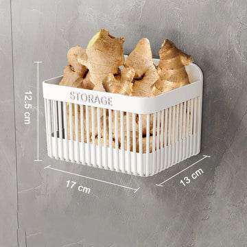 boîtes rangement murales blanc gris storage adhésif épices ail oignon moderne minimaliste