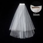 voile mariée blanc translucide clips métalliques classique élégant tulle polyester simple court