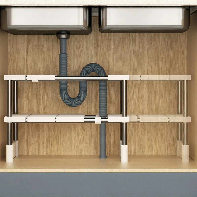 étagère cuisine modulable blanc pieds métalliques moderne assiettes rangement facile nettoyer multifonctionnelle robuste durable