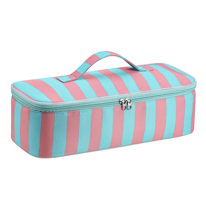 sac rangement coiffure vert rose brosse peigne diffuseur moderne pliable polyester multifonctionnels accessoires capillaires
