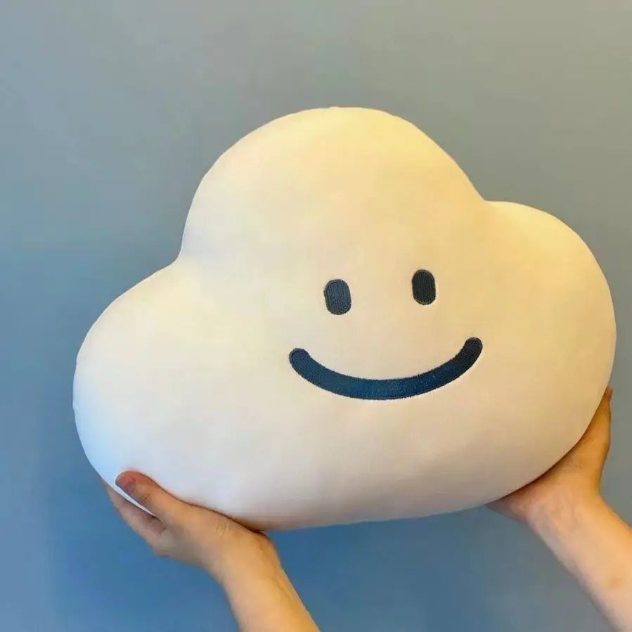 coussin blanc souriant fibre polyester coton doux moderne décoration intérieur lit chambre coucher