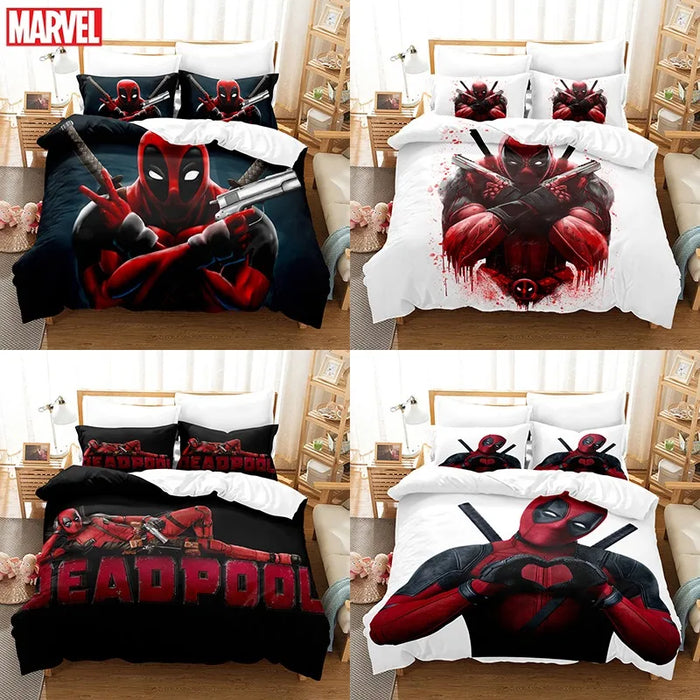 Housse de couette Marvel Deadpool anime pour chambre fille