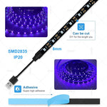 ruban led uv violet points lumineux adhésif moderne usb câble adaptateur alimentation