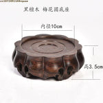 support aquarium bois sculpté marron foncé artisanal rustique decoration