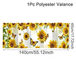 rideau floral printemps tournesol eucalyptus sauvage fleuri décoration fenêtre cuisine chambre semi transparent polyester