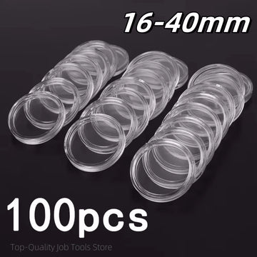 boîte rangement ronde plastique transparent capsules pièces monnaie collection