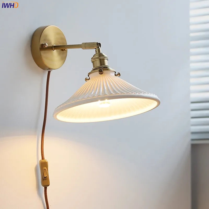 lampe murale or classique interrupteur câble cuisine chambre coucher salle manger led striée