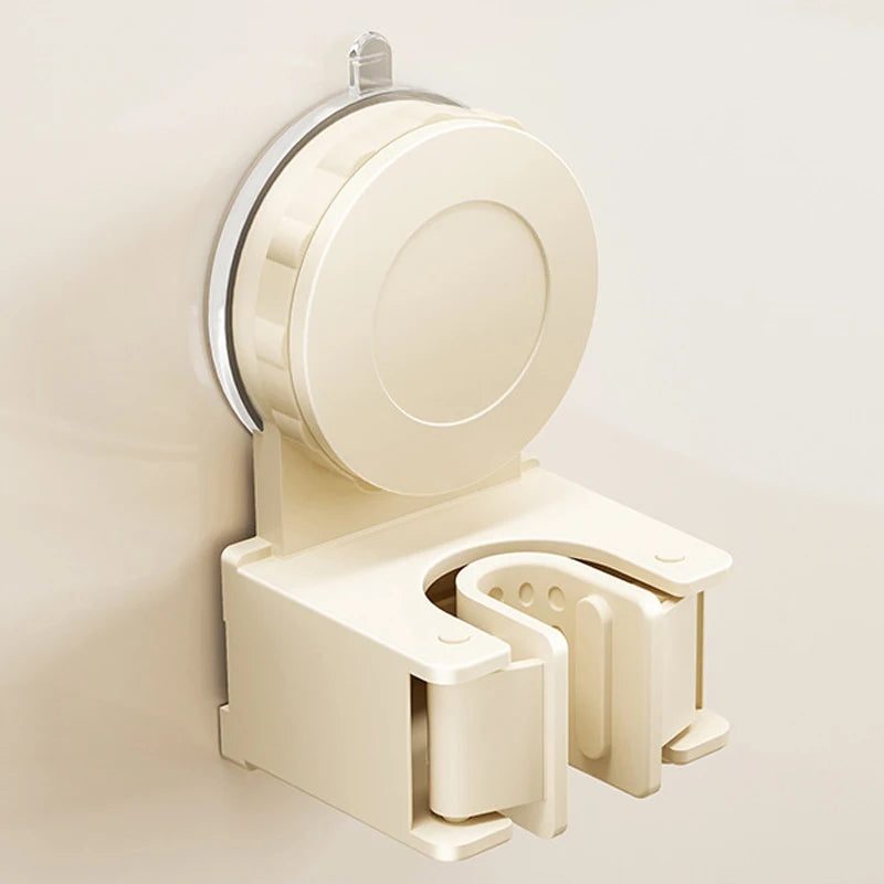 porte balai mural ventouse gris lisse perforations moderne salle bain rangement minimaliste