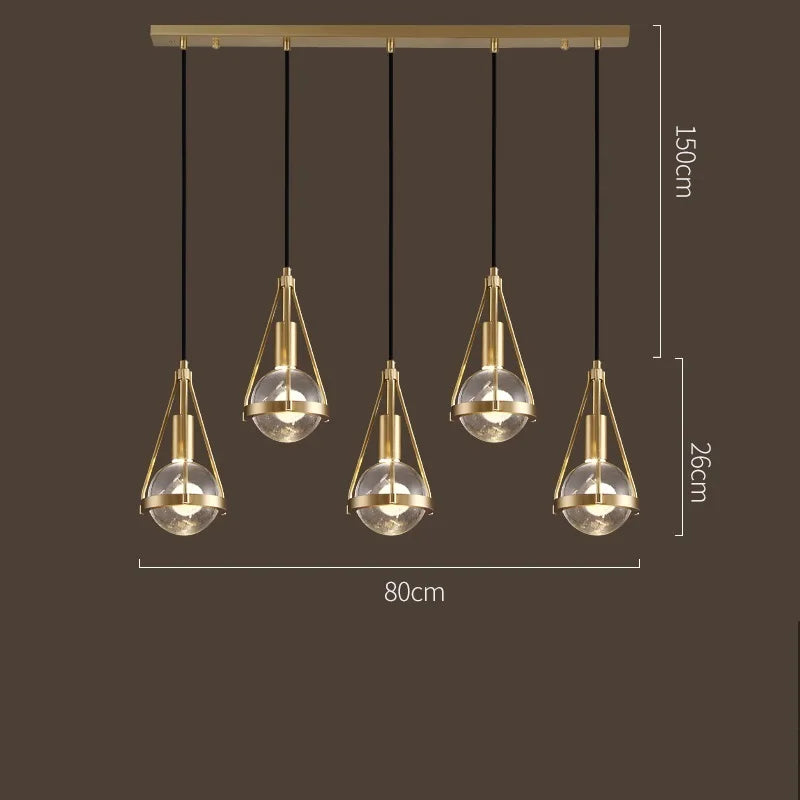 suspension lumineuse moderne or transparent 2000 82000 lumens chambre salon étude hall