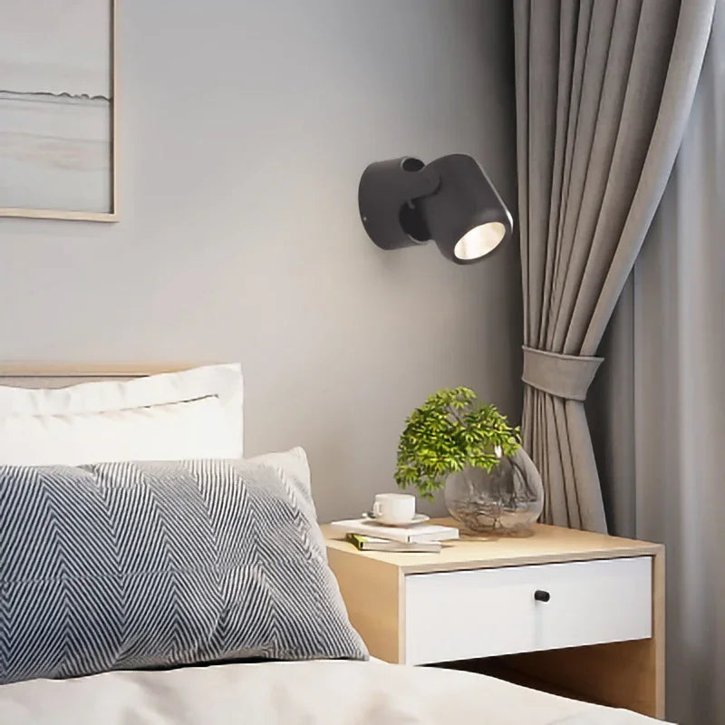Spot mural LED moderne fixé mur blanc noir éclairage quotidien chambre salon minimaliste