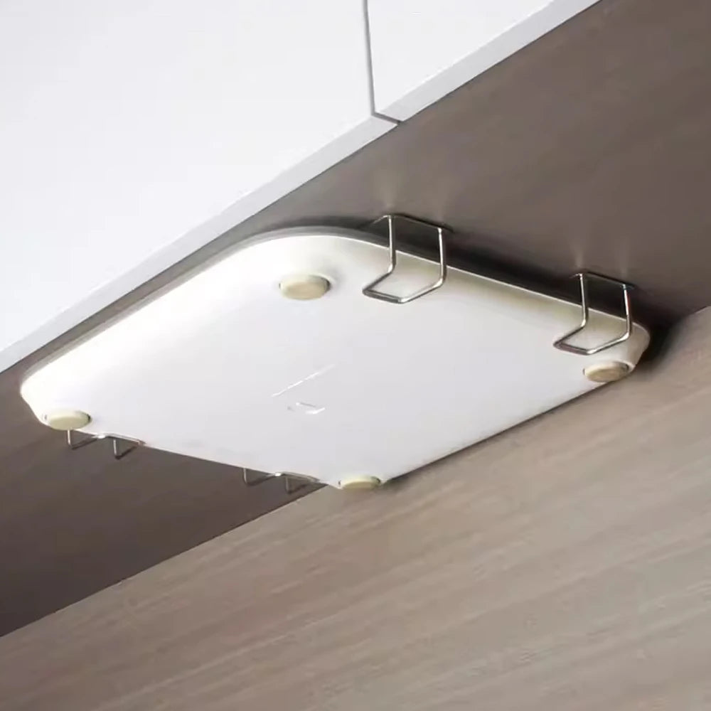 support balance poids blanc acier inoxydable clips métalliques rangement moderne étagère murale sans perçage